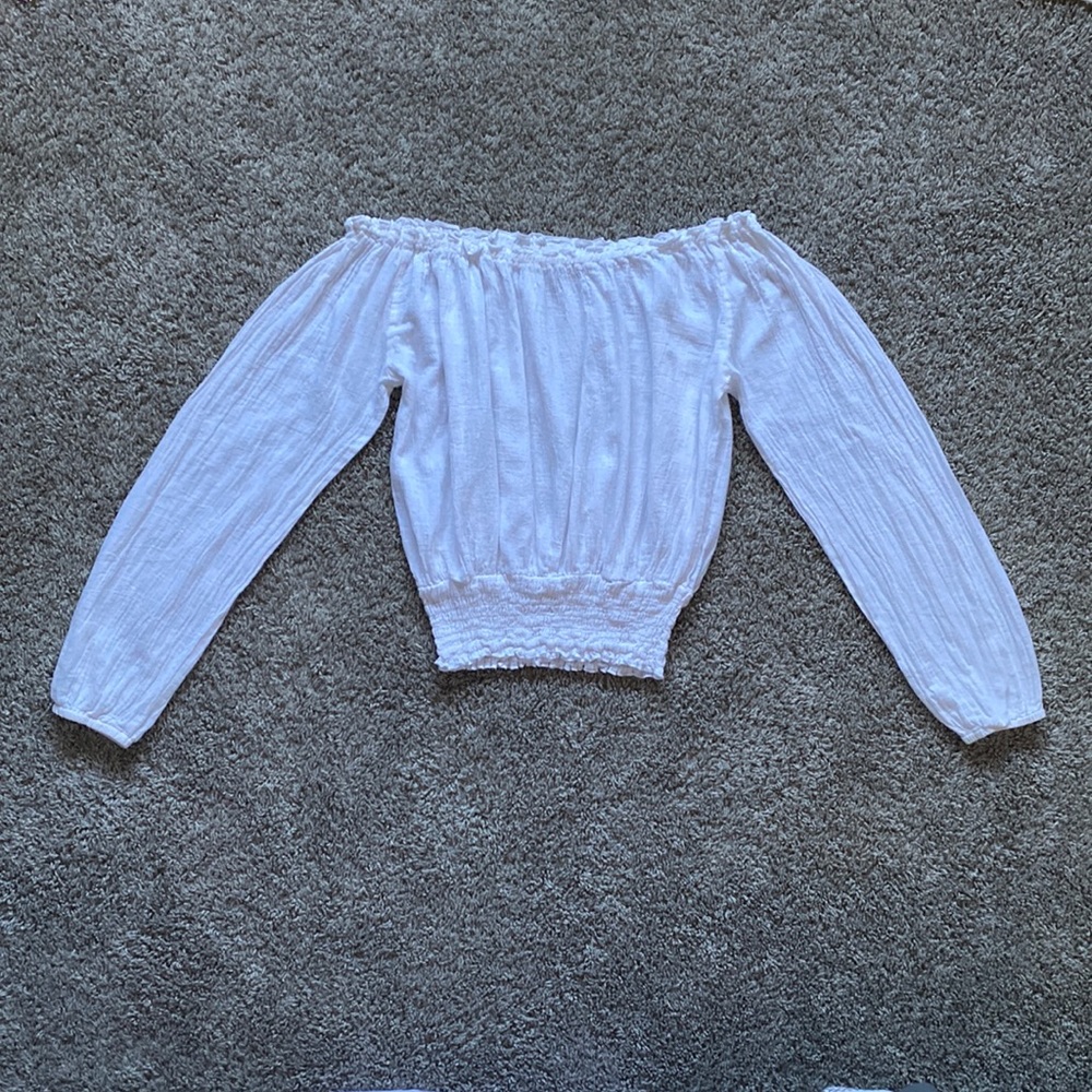Elan Off-The-Shoulder White Shirt